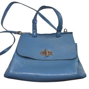 Vintage Leather Crossbody Bag - Ape Regina Blue Leather Bag - Italian Bag RARE
